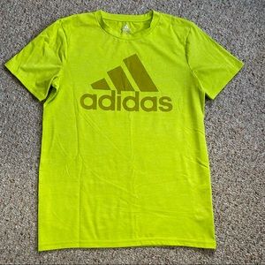 Adidas Neon Green “Climalite Badge of Sport” Boys Tee